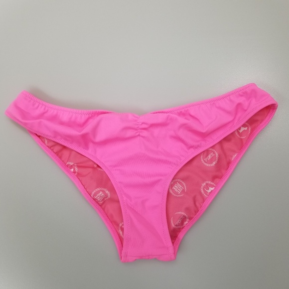 PINK Victoria's Secret Other - VS Pink Hot Pink Ruched Cheeky Bikini size small